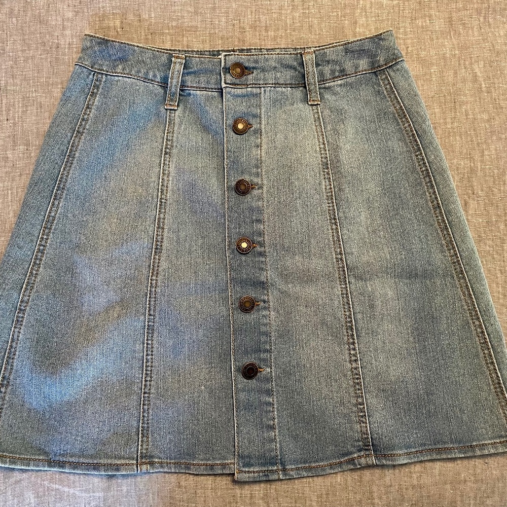 Mossimo Supply Co. Denim Jean Button Down Skirt Size 4